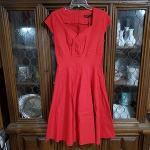GownTown Red 50s Swing Dress
